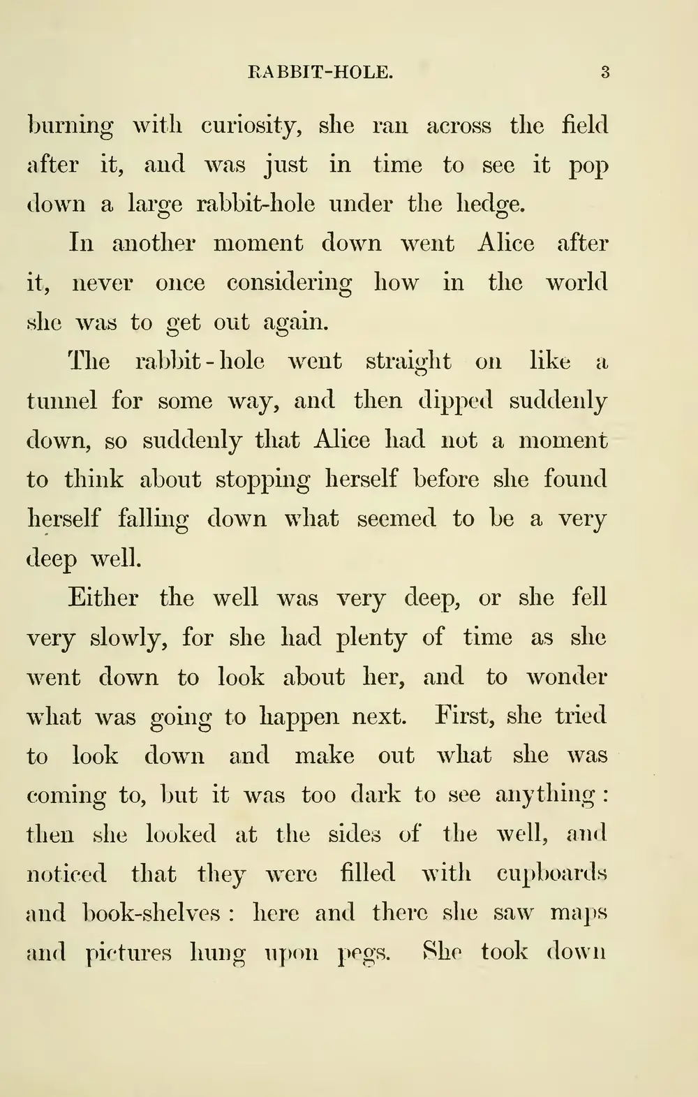 Scanned page from the 1866 edition of Alice’s Adventures in Wonderland