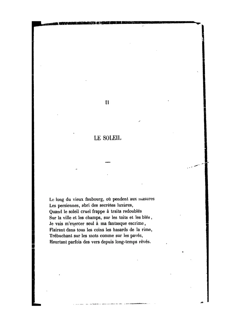 Scanned page from Baudelaire’s Les Fleurs du mal, 1857