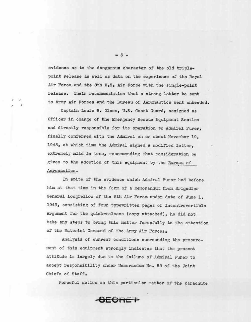 The scanned typewritten letter